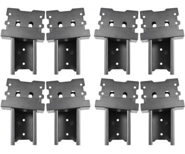 Oszloptartó konzol – 8 darabos, 2 mm acél, 8° döntéssel 100 × 100 mm